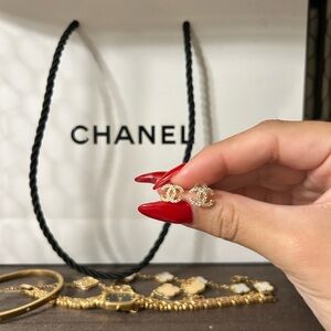 Chanel gold earrings